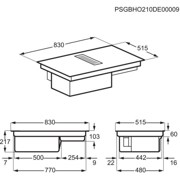 Taque de cuisson avec hotte intégrée AEG CCE84751CB// detail 6