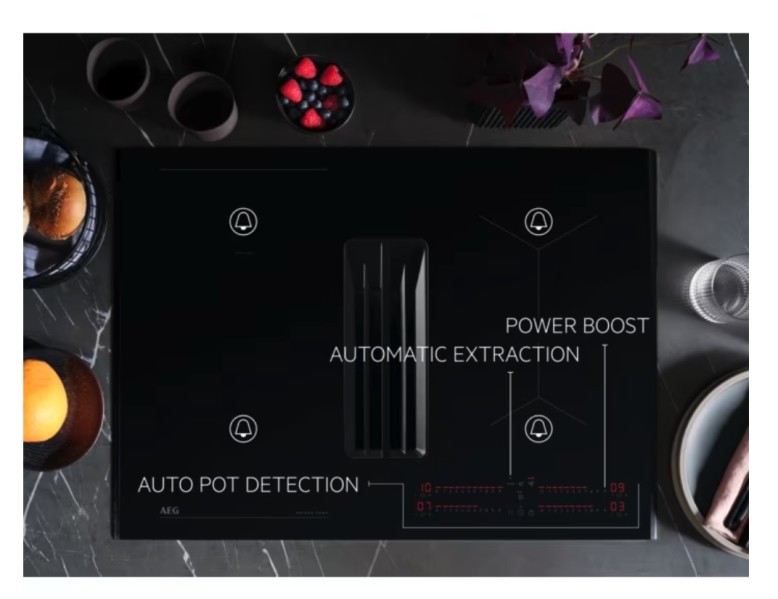 Taque de cuisson avec hotte intégrée AEG NCH74B01CB detail 2