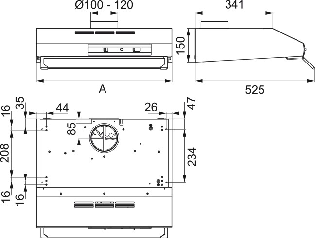 Dampkap onderbouw Franke FTT632FXS detail 1