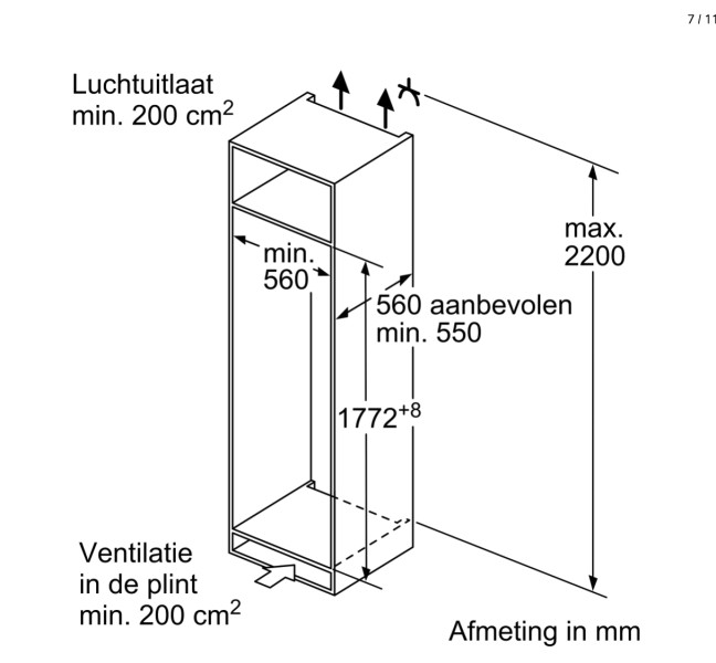 Koelkast inbouw 176-179cm hoog Siemens KI82LVFE0 detail 5