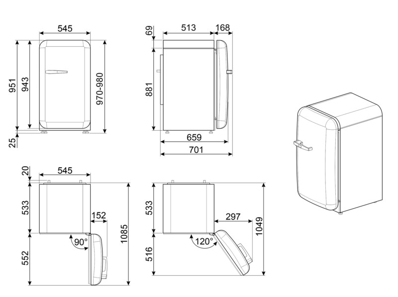Koelkast Smeg FAB10RDUJ6 detail 1