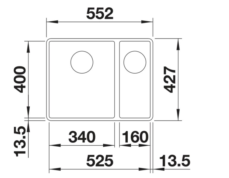 Evier 1 1/2 bassin Blanco 527161/** detail 1