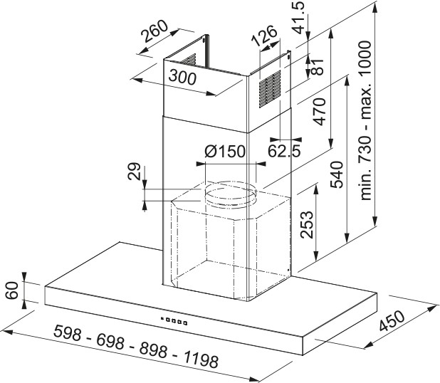 Dampkap wand/schouw Franke FDFEG690XS detail 1