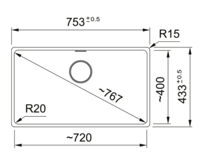 Enkele spoelbak Franke MRG110720LG1 detail 1