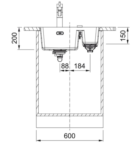 Dubbele spoelbak Franke MRG160LGL1 detail 2