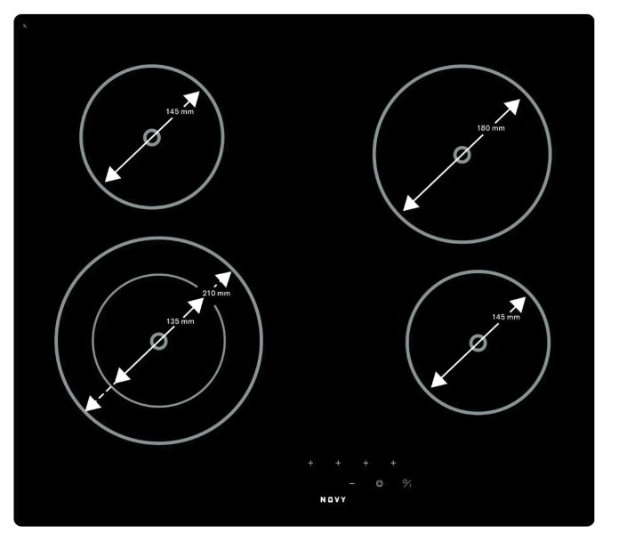 Taque de cuisson vitrocéramique Novy 1109 / Novy Vitrokeramisch detail 1