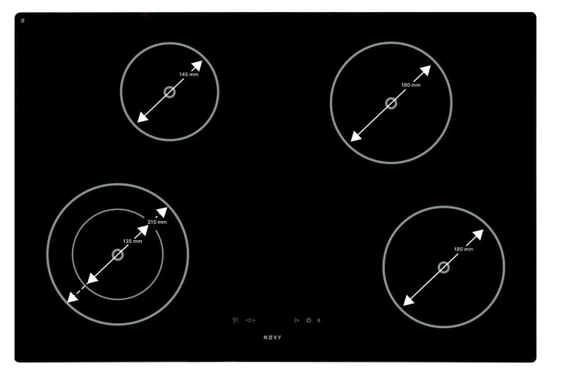 Taque de cuisson vitrocéramique Novy 1119 / Novy Vitrokeramisch detail 1