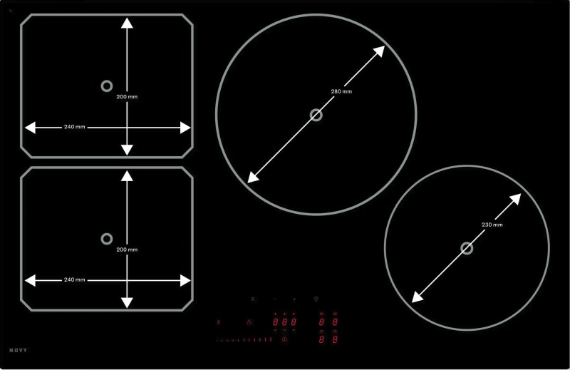 Taque de cuisson induction Novy 1724 / Novy Inductie Power detail 1