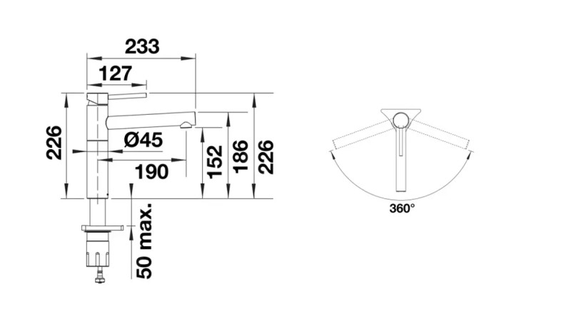 Eéngreepskraan Blanco 527541 detail 1