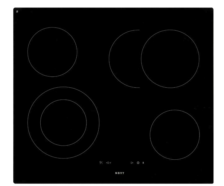 Taque de cuisson vitrocéramique Novy 1102 / Novy Vitrokeramisch vooraanzicht