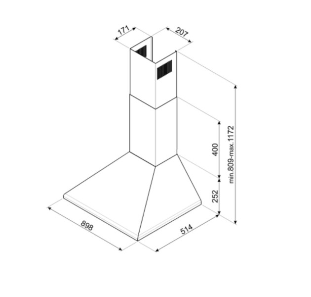 Dampkap wand/schouw Smeg KSED95PE detail 3