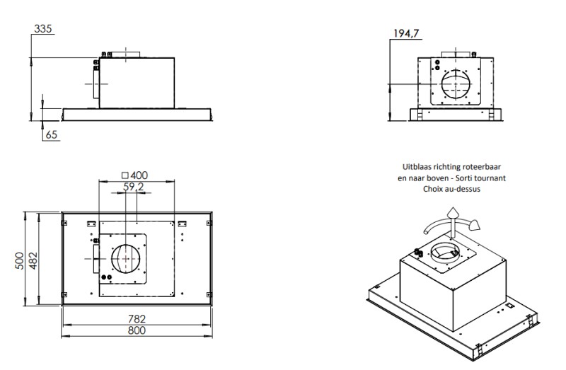 Hotte groupe aspirant Venduro RA80-MMI/Inox detail 1
