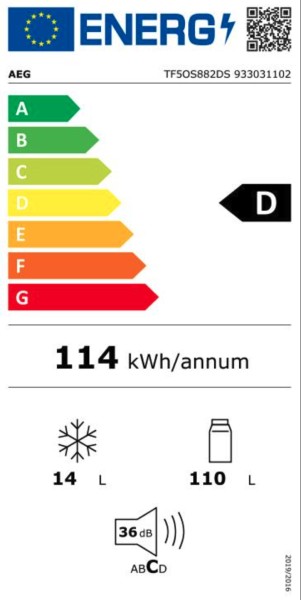 Frigo intégrable hauteur 88cm AEG TF5OS882DS detail 4