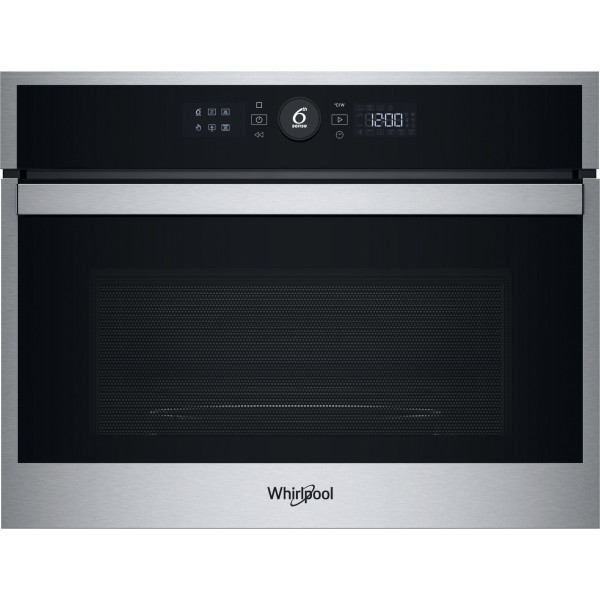 Combi : oven + microgolf Whirlpool WMW47HMX / Inox vooraanzicht