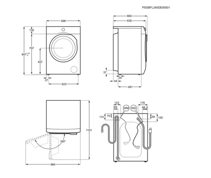 Wasmachine AEG LR75U964/zwart_deur detail 3