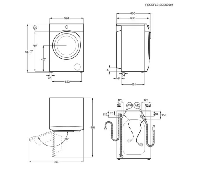 Lave- et sèche-linge combination AEG LWR75Q164/was droog detail 3