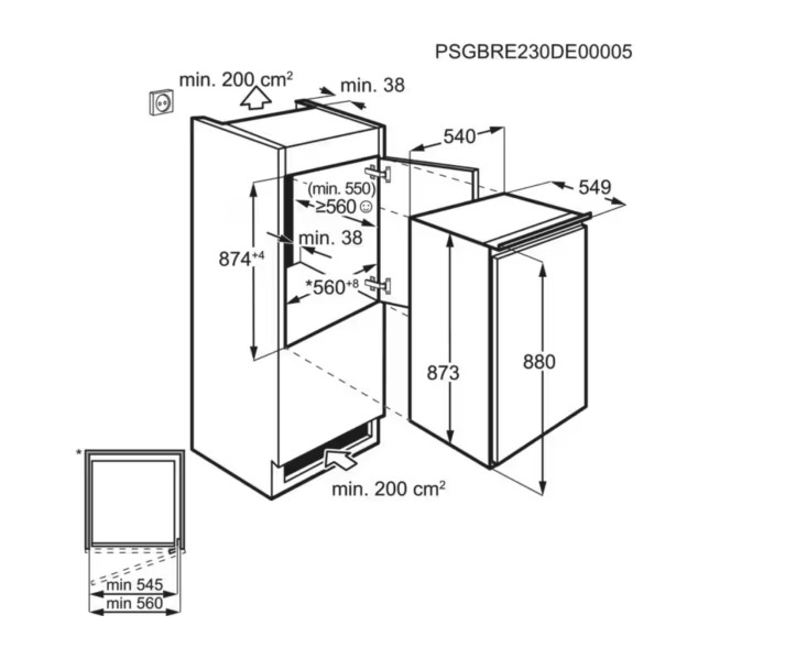 Frigo intégrable hauteur 88cm AEG TF5OS882DS detail 3