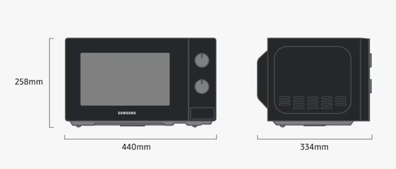 Micro-ondes pose-libre Samsung MS20A3010AL/zwart detail 3