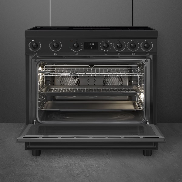 Fornuis inductie kookplaat Smeg C9IMN2/zwart detail 2