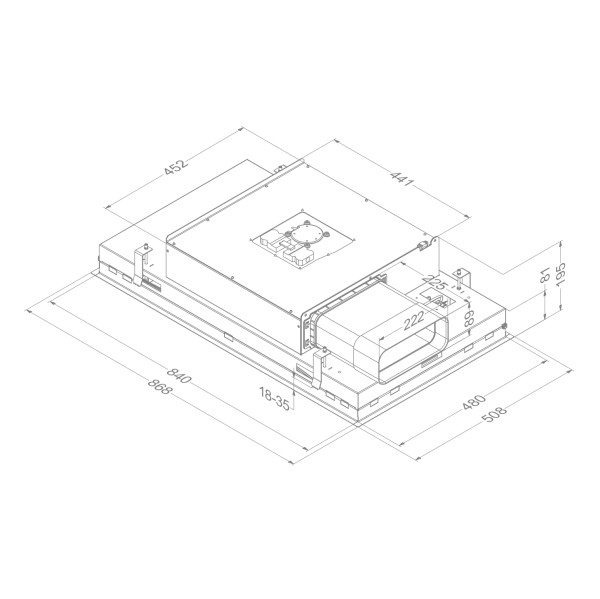 Dampkap inbouwgroep Novy 6911 / Novy Pureline Pro Compact detail 1