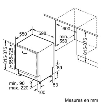 Vaatwasser volledig integreerbaar 60cm Bosch SMV25AX06E detail 4