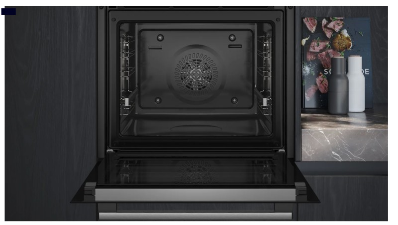 Multifunctie oven Siemens HQ574AER3/Zwart/ display rode letters detail 1