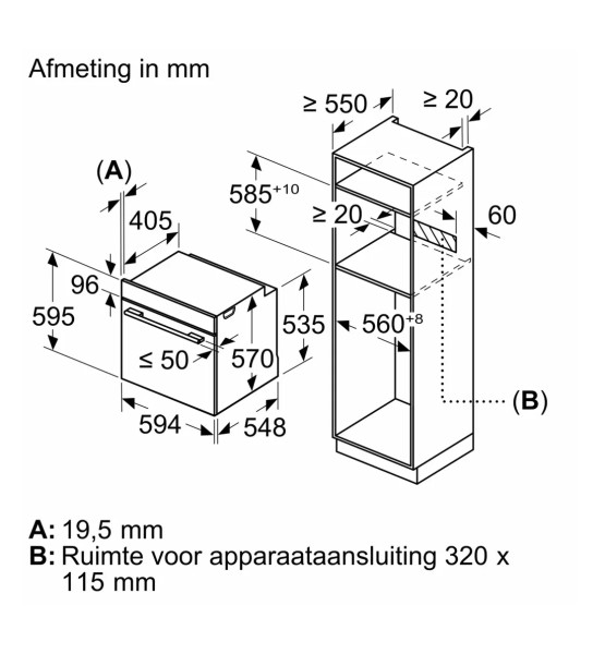 Four air pulsé/multifonction Siemens HQ574AER3/Zwart/ display rode letters detail 5