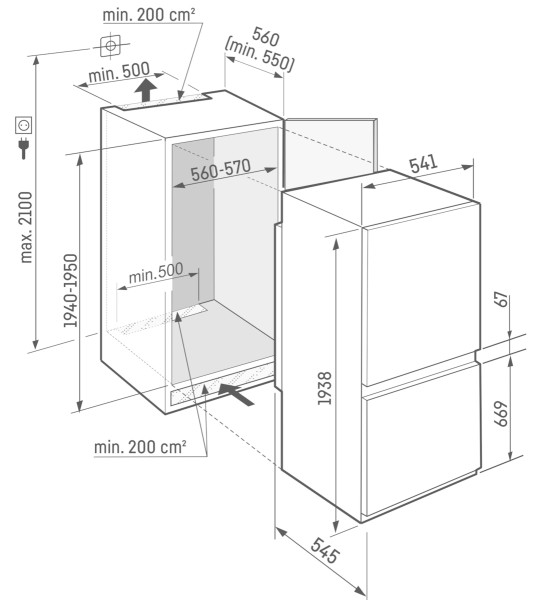 Combiné réfrigérateur/congélateur intégrable Liebherr ICBNSD562320 detail 8