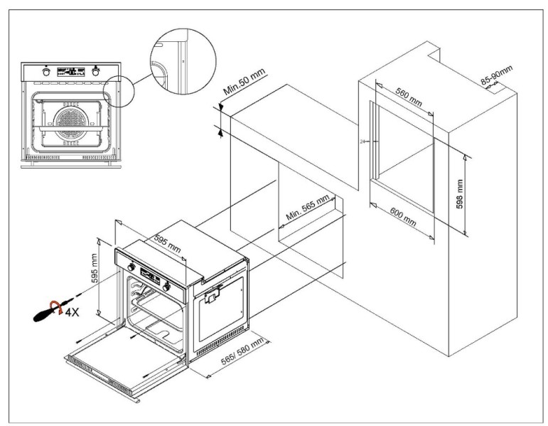 Four air pulsé/multifonction Everglades EVBI4601 detail 3