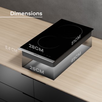 Taque de cuisson modulaires Wiggo WH-E372GC(B) detail 2