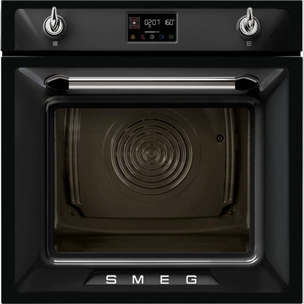 Combi : oven + stoom Smeg SOP6902S2PN/ ZWART vooraanzicht