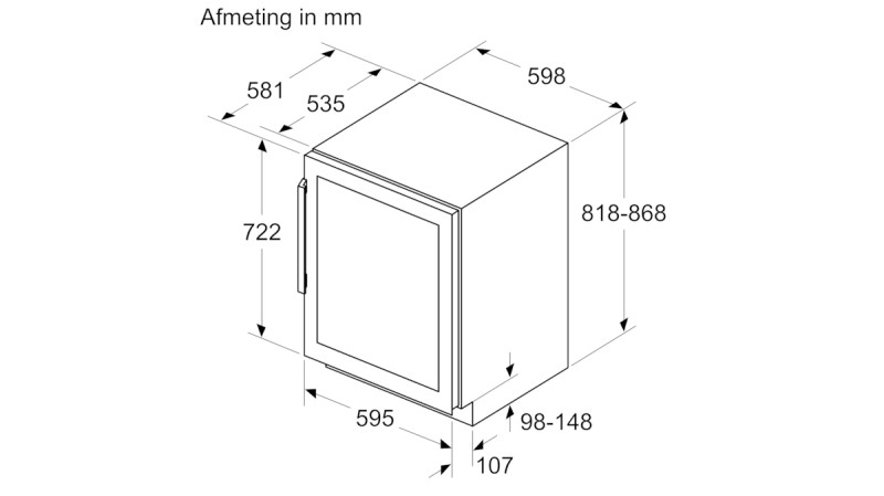Wijnkast inbouw Siemens KU21WAHG0 detail 2
