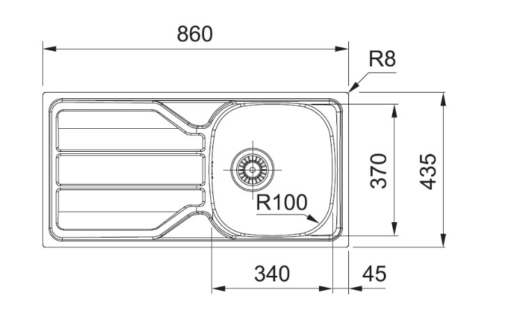 Enkele spoelbak Franke FLX611-86/441/ACTIE detail 1