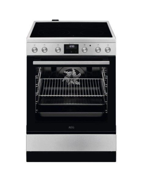 Cuisinière vitroceramique AEG CCB6443BBM/INOX vooraanzicht