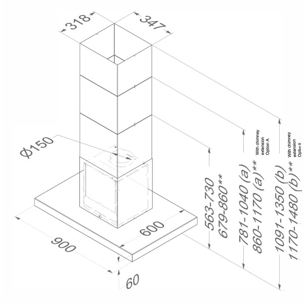 Dampkap toebehoren Novy 7642130 detail 1