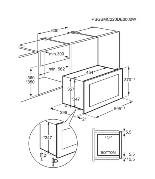 Microgolfoven inbouw zonder grill Zanussi ZMBN2SK/zwart detail 4