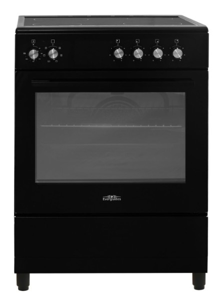 Cuisinière vitroceramique Everglades EVCK6110/zwart vooraanzicht