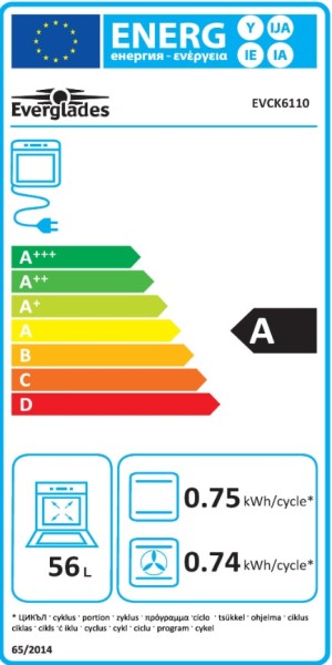 Cuisinière vitroceramique Everglades EVCK6110/zwart detail 2