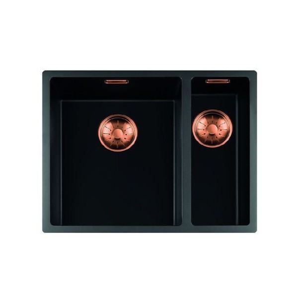 Evier 1 1/2 bassin Lorreine 1534BQ-FU-COPPER vooraanzicht