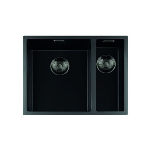 Evier 1 1/2 bassin Lorreine 1534BQ-FU-GUNMETAL vooraanzicht