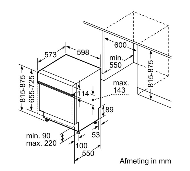 Vaatwasser integre. 60cm frontbediening Siemens SN55ES12CE detail 6