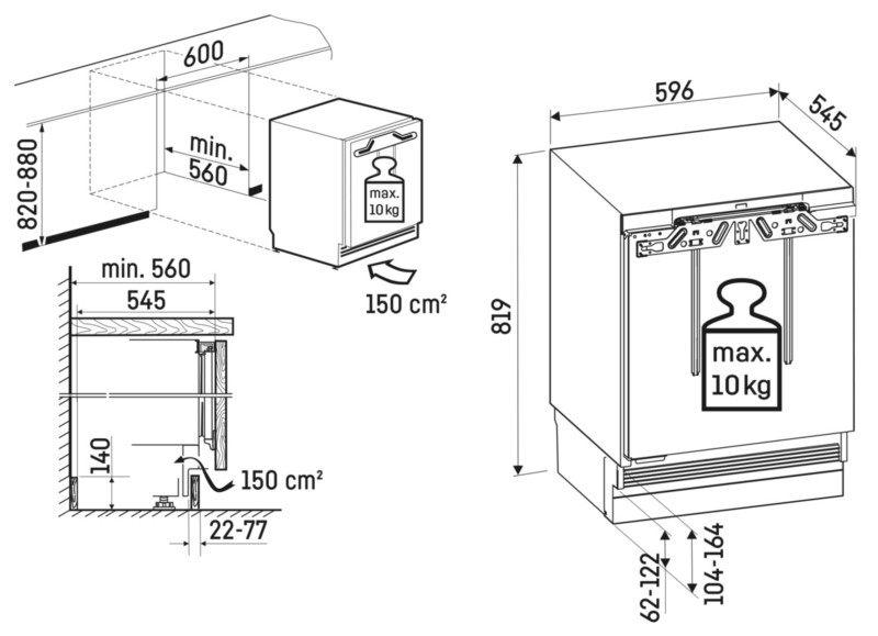 Frigo encastrable sous plan de travail Liebherr URPD365I20 detail 5