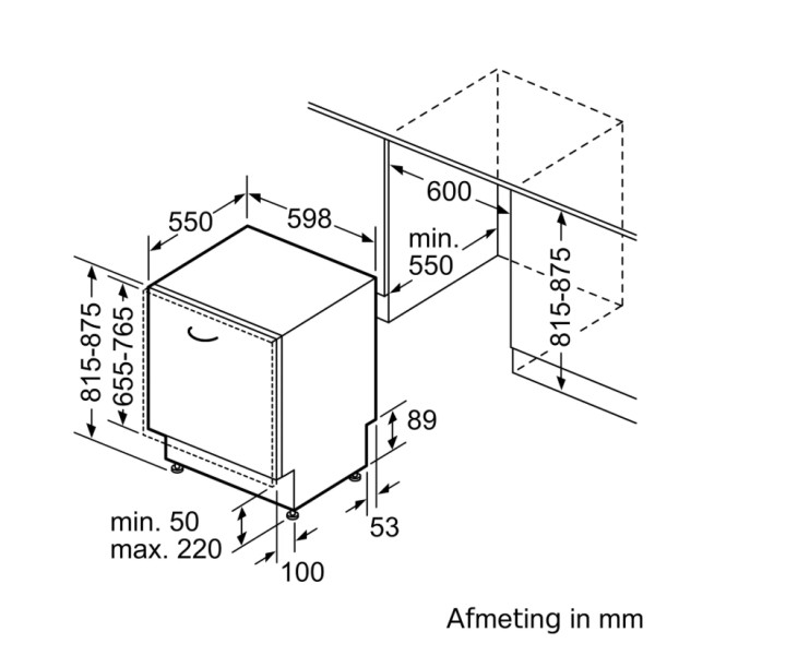 Vaatwasser volledig integreerbaar 60cm Bosch SMH4EVX08E detail 5
