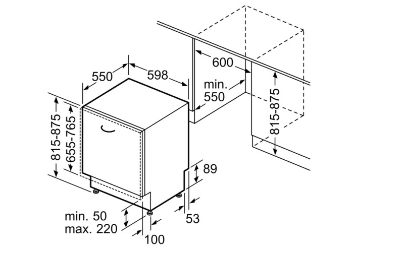 Vaatwasser volledig integreerbaar 60cm Bosch SMH4EAX28E detail 5