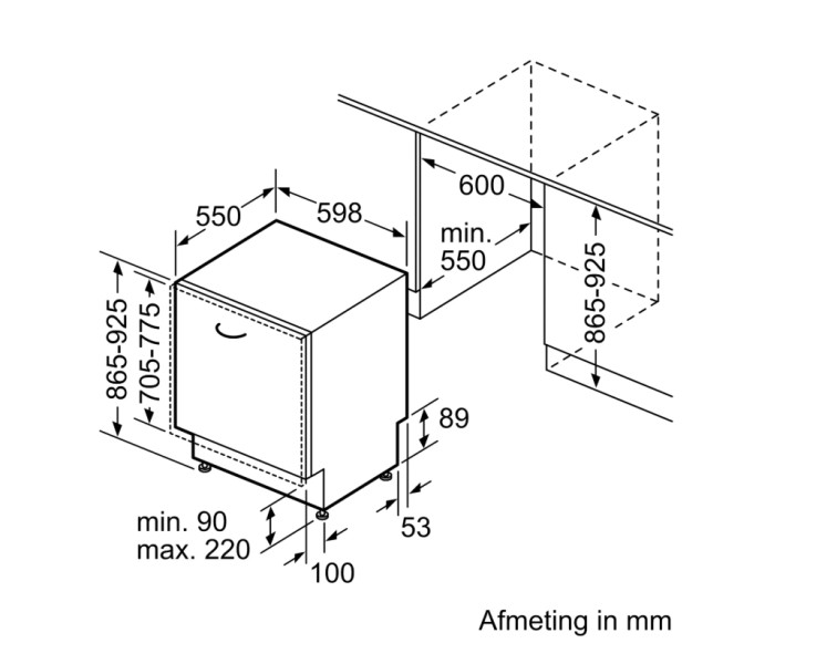 Vaatwasser volledig integreerbaar 60cm Bosch SBD8TCX04E detail 5