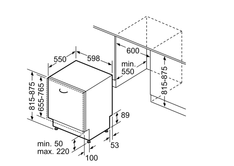 Vaatwasser volledig integreerbaar 60cm Bosch SMH6ZCX10E detail 5