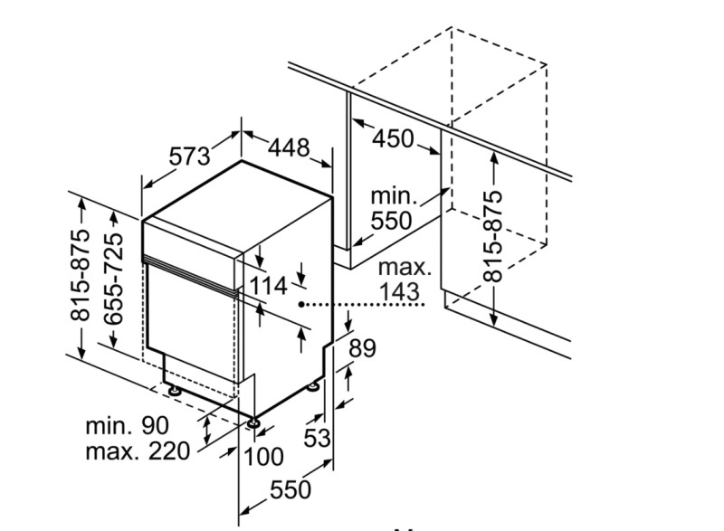 Vaatwasser integre. 45cm frontbediening Bosch SPI4HMS49E detail 5