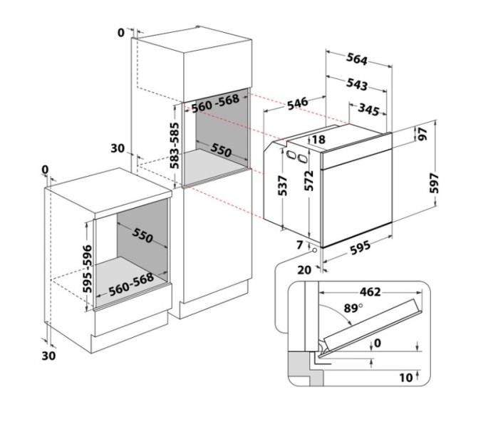 Four air pulsé/multifonction Whirlpool WOI5S8PM2SWA detail 5