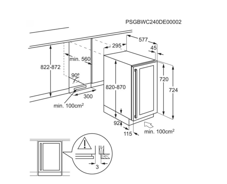 Wijnkast inbouw AEG AWS4020B5B detail 3