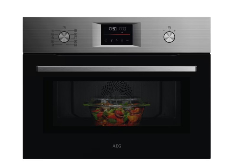 Combi : oven + microgolf AEG OO5NK4W0M/inox vooraanzicht